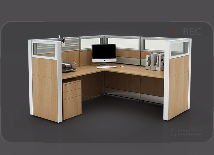 Vách ngăn bàn làm việc gỗ kính 1 nhân viên